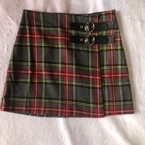 NWT forever 21 belted tartan mini skirt